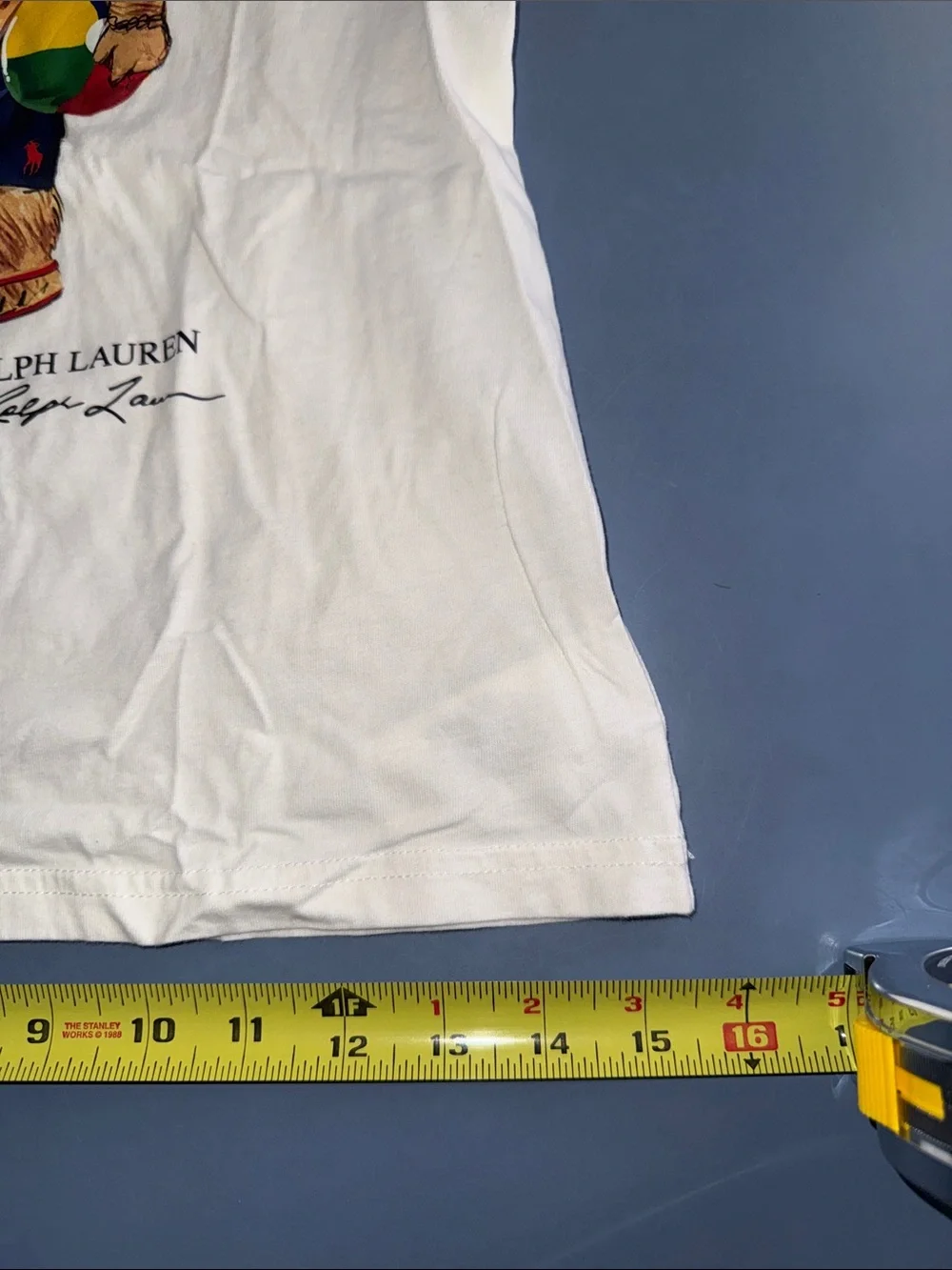 Ralph Lauren White Tee with Polo Bear Holding Beach Ball